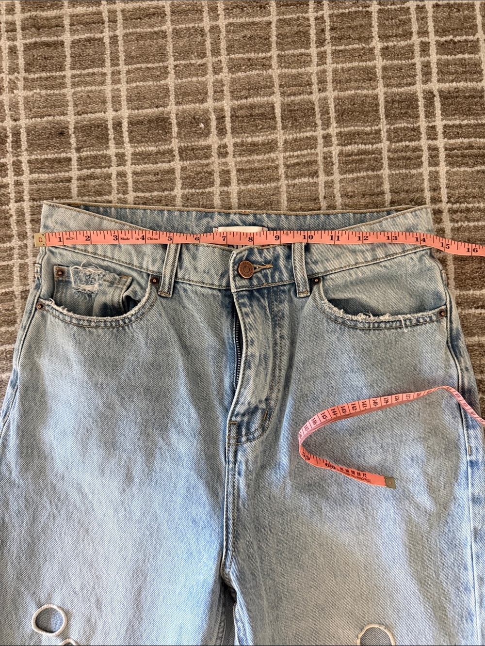 BDG Light Blue Flare Jeans with Artistic Patterns - Picture 14 of 16